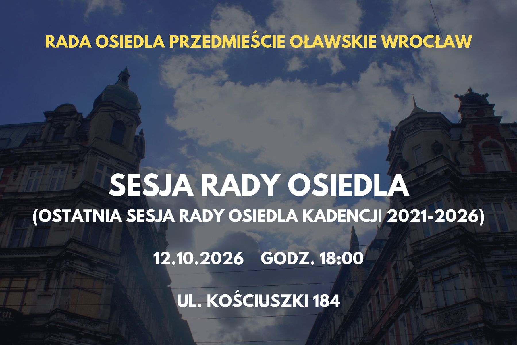 SESJA RADY OSIEDLA OSTATNIA PAŹDZIERNIK 2026
