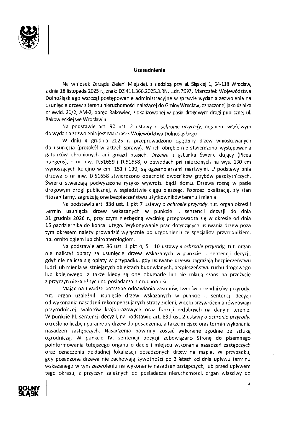 wycinka drzew rakowiecka I II