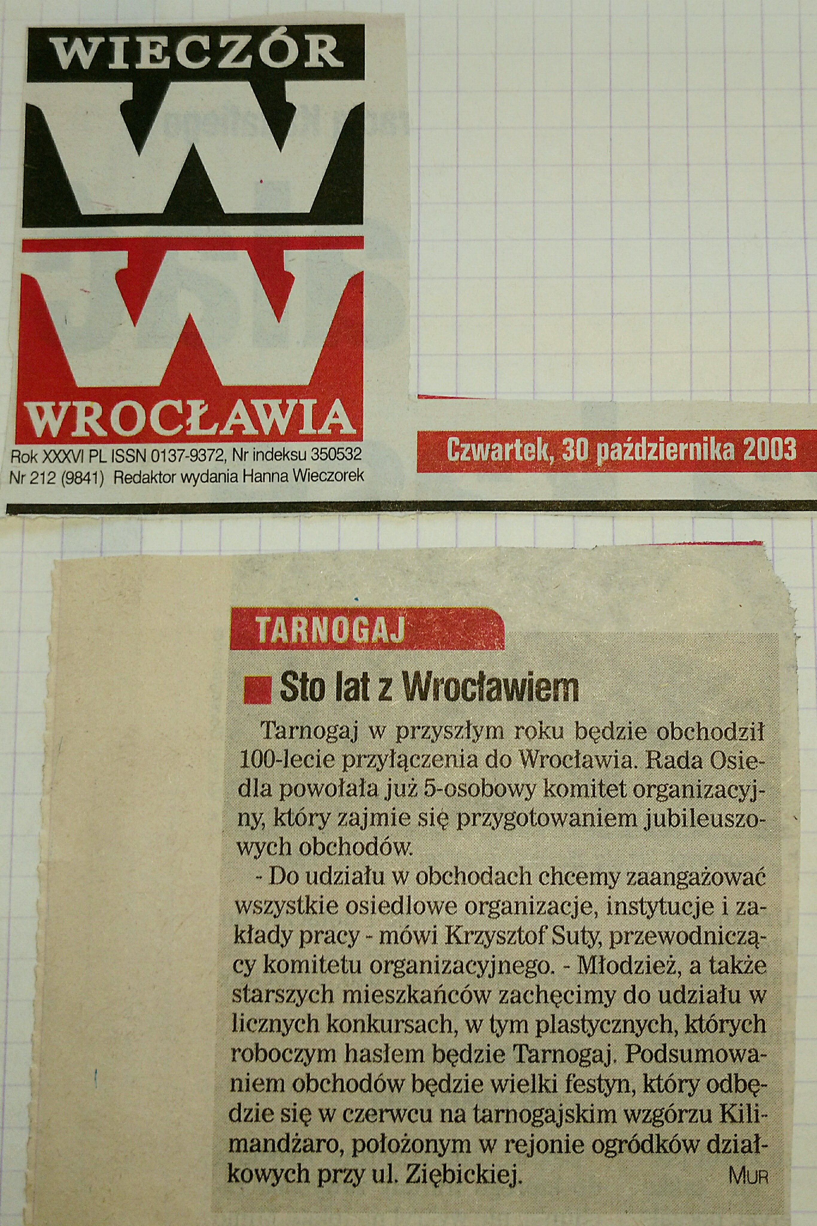 16 30 pazdziernika 2003 Wieczór Wrocławia