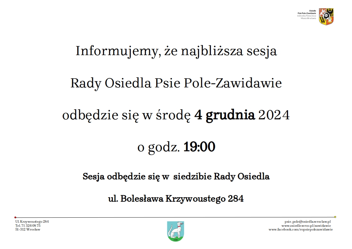 ogłoszenie o sesji 12.2024